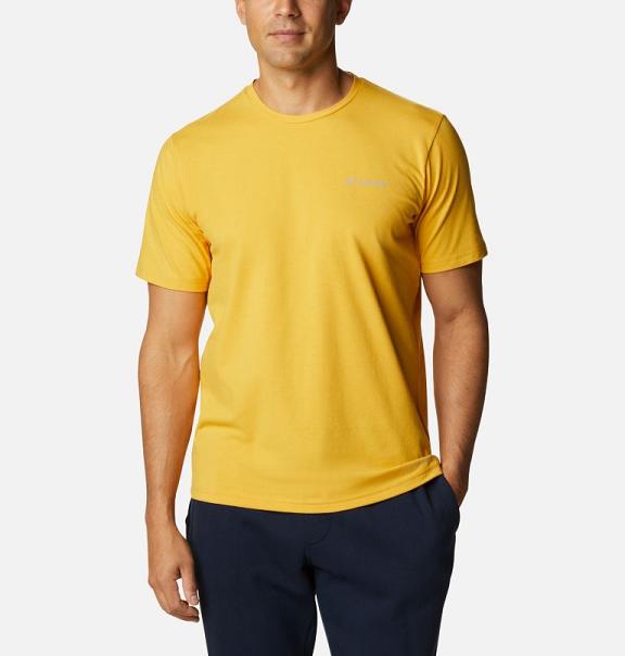 Columbia Sun Trek T-Shirt Yellow For Men's NZ71480 New Zealand